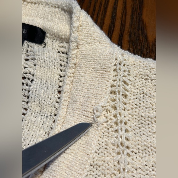 J. Crew Point Sur open knit cardigan women’s XS boxy cream coastal cowgirl boho - Picture 6 of 16